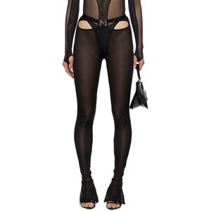 Mugler Black Sheer Leggings